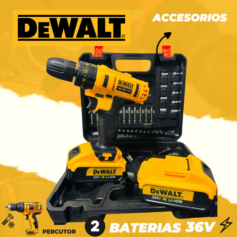 🛠🟡Taladro DEWALT Percutor 🔋36V + 2 BATERIAS - BLACK DICIEMBRE