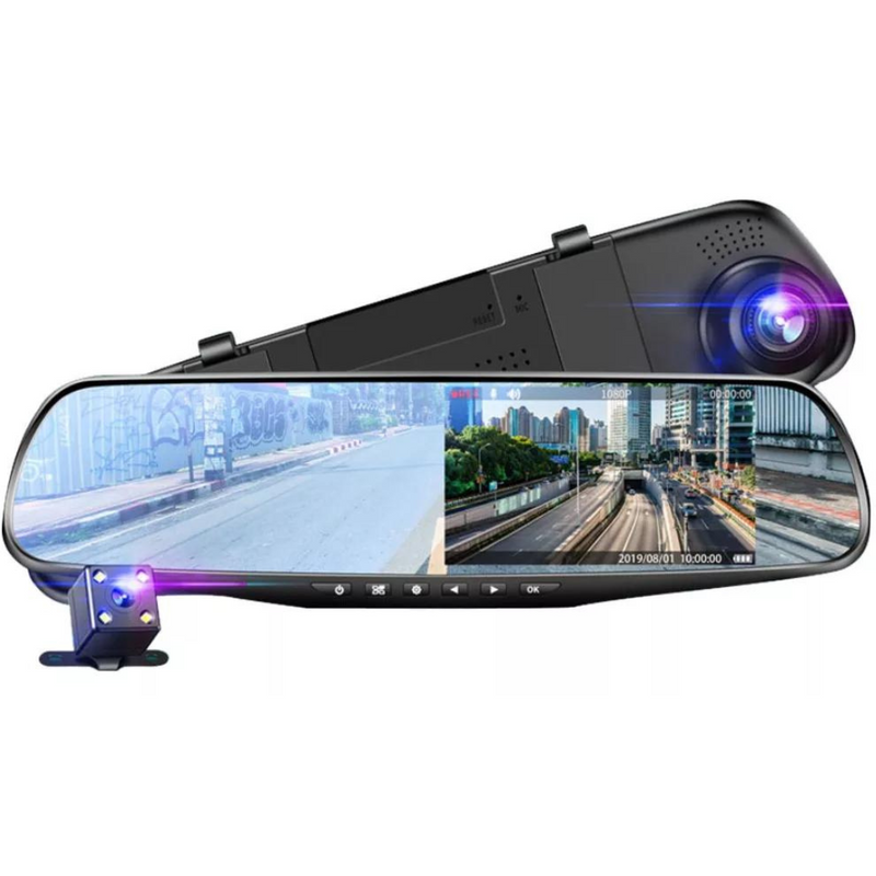 ESPEJO RETROVISOR CAMARA DELANTERA + CAMARA TRASERA