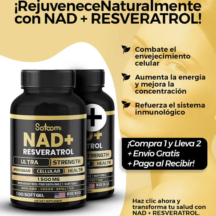 NAD + resveratrol - Compre 1 y leve 2